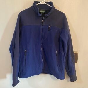 L.L. Bean navy blue fleece full zip jacket small